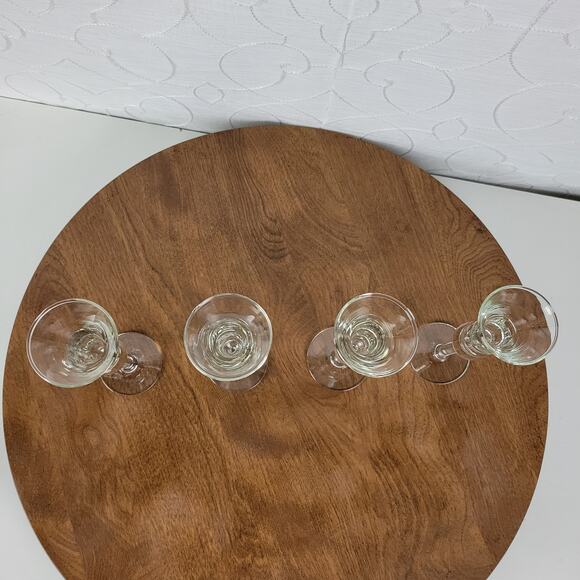 Vintage MCM Blown Clear Glass Cordial Liquor Cocktail 6" Tall Set of 4‎ Glasses - Picture 8 of 13